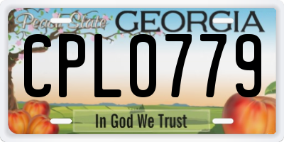 GA license plate CPL0779