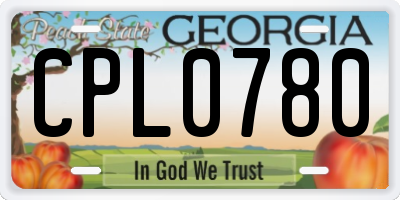 GA license plate CPL0780