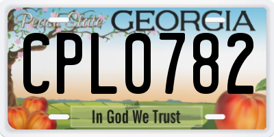 GA license plate CPL0782