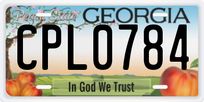 GA license plate CPL0784