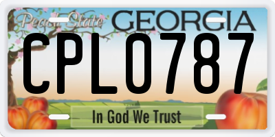 GA license plate CPL0787