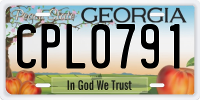 GA license plate CPL0791