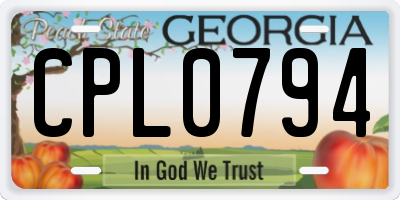 GA license plate CPL0794