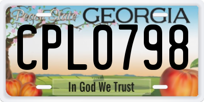 GA license plate CPL0798