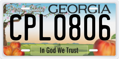 GA license plate CPL0806