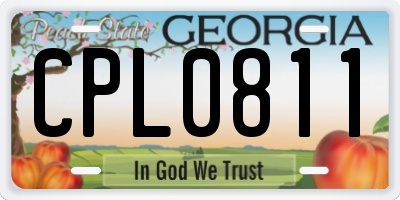 GA license plate CPL0811