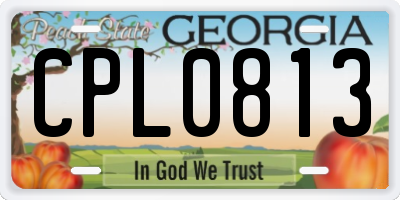 GA license plate CPL0813