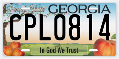 GA license plate CPL0814