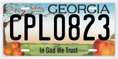 GA license plate CPL0823