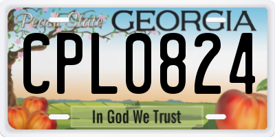 GA license plate CPL0824