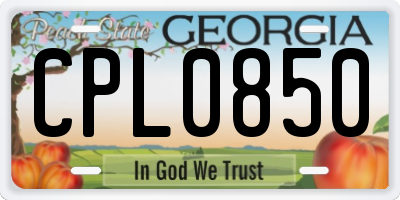 GA license plate CPL0850