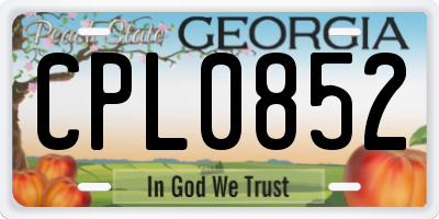 GA license plate CPL0852