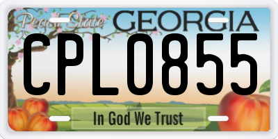 GA license plate CPL0855