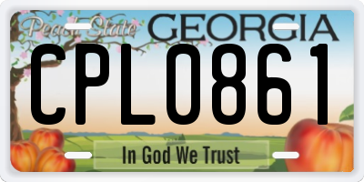 GA license plate CPL0861