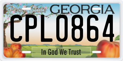 GA license plate CPL0864
