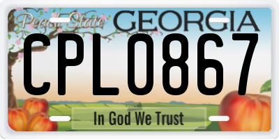 GA license plate CPL0867