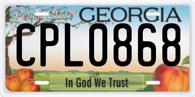 GA license plate CPL0868