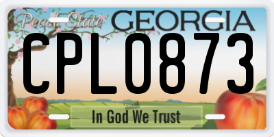 GA license plate CPL0873