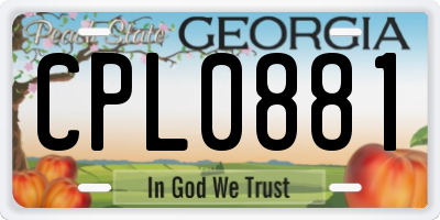 GA license plate CPL0881