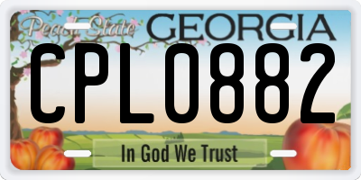 GA license plate CPL0882