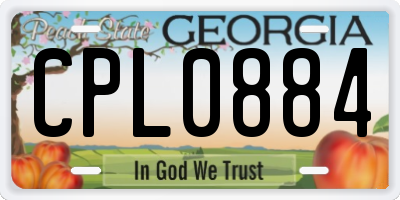 GA license plate CPL0884