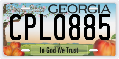 GA license plate CPL0885