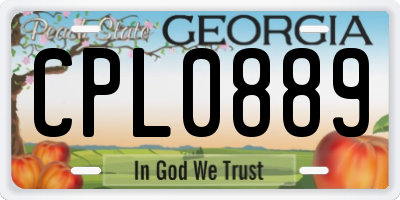 GA license plate CPL0889