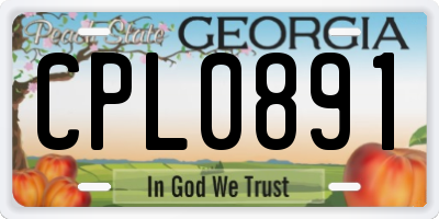 GA license plate CPL0891