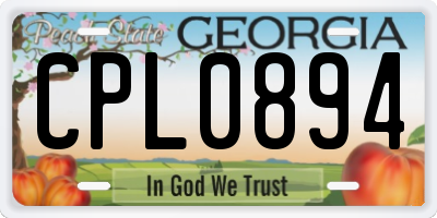 GA license plate CPL0894