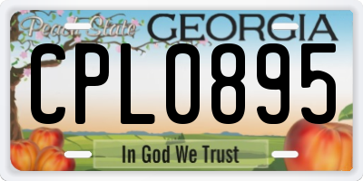 GA license plate CPL0895