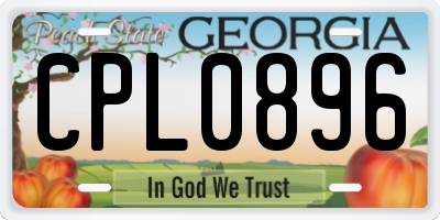 GA license plate CPL0896