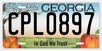 GA license plate CPL0897