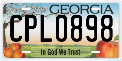GA license plate CPL0898