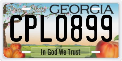 GA license plate CPL0899