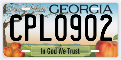 GA license plate CPL0902
