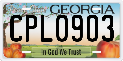 GA license plate CPL0903