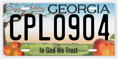 GA license plate CPL0904