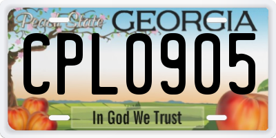 GA license plate CPL0905