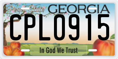 GA license plate CPL0915