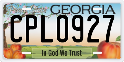 GA license plate CPL0927