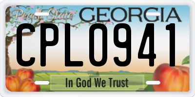 GA license plate CPL0941