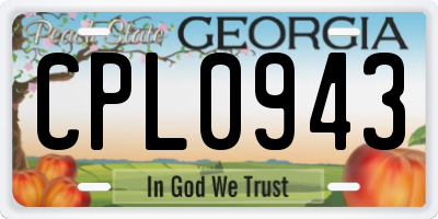 GA license plate CPL0943