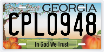 GA license plate CPL0948