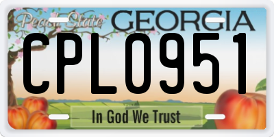 GA license plate CPL0951