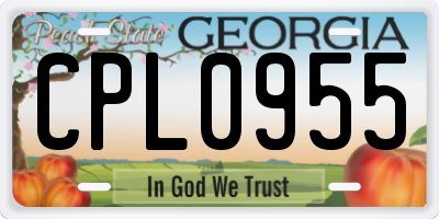 GA license plate CPL0955