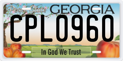 GA license plate CPL0960