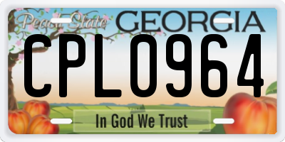 GA license plate CPL0964