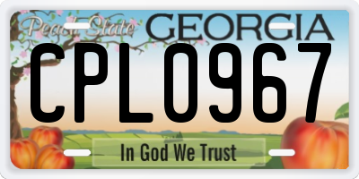GA license plate CPL0967