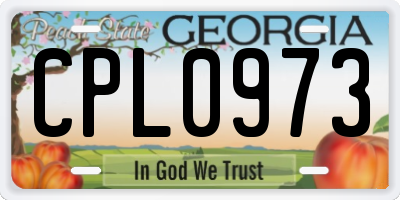 GA license plate CPL0973