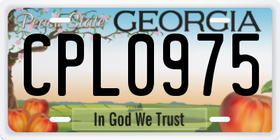 GA license plate CPL0975